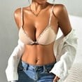 thumbnail image 6 of Riforla Women's Thin Comfortable Breathable Push up Bra Without Underwire Front Button Everyday Wear Bras Beige 80C, 6 of 8