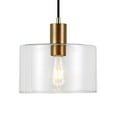 thumbnail image 3 of Evelyn&Zoe Henri 10" Wide Pendant with Glass Shade in Brass/Clear, 3 of 6