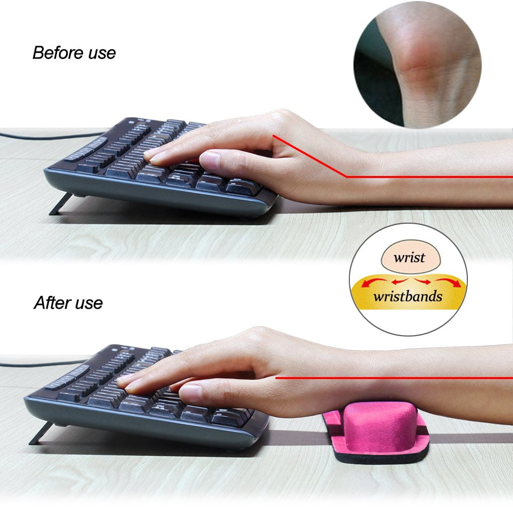 NEX Ergonomic Mouse Pad with Wrist Support, Memory Foam Keyboard Wrist Rest for Computer, Pink (NX-PAD003)