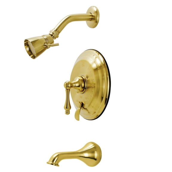 Kingston Brass KB36370AL Restoration Tub and Shower Faucet, Brushed Brass