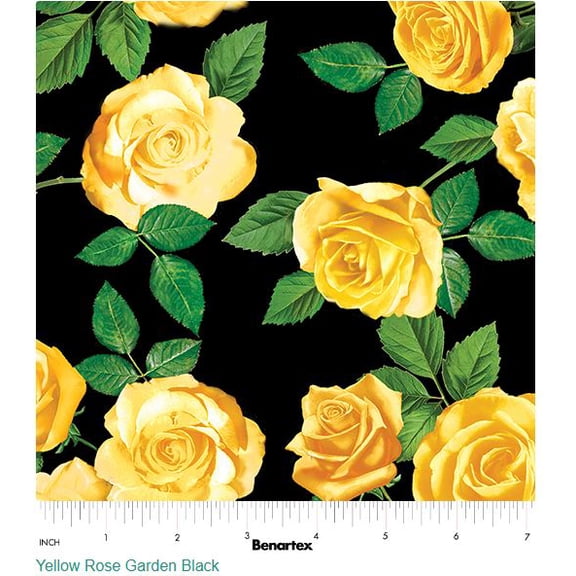 Cotton Flowers of Friendship Flowers Floral Roses Garden Benartex Cotton Fabric Print by the Yard (14509-12)