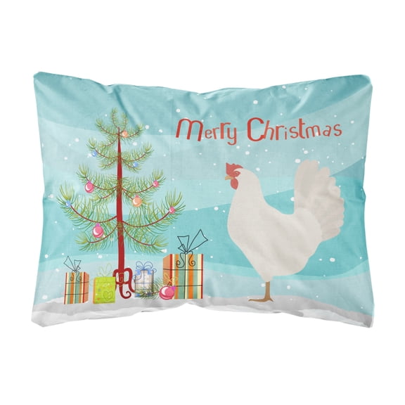 Carolines Treasures BB9207PW1216 Leghorn Chicken Christmas Canvas Fabric Decorative Pillow, Teal, 12H x16W, multicolor