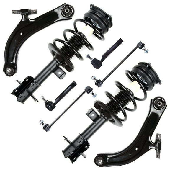ECCPP Front Strut Spring Assembly, Control Arm and Ball Joint Assembly, Stabilizer Bar Link Kit,Tie Rod End Fit for 2007 2008 2009 2010 2011 2012 for Nissan Sentra Set of 8