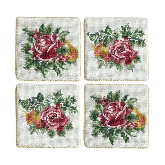 Victorian Christmas Petit Point Coaster