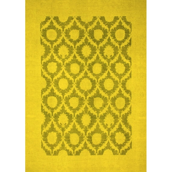 Ahgly Company Indoor Rectangle Oriental Yellow Traditional Area Rugs, 4' x 6'