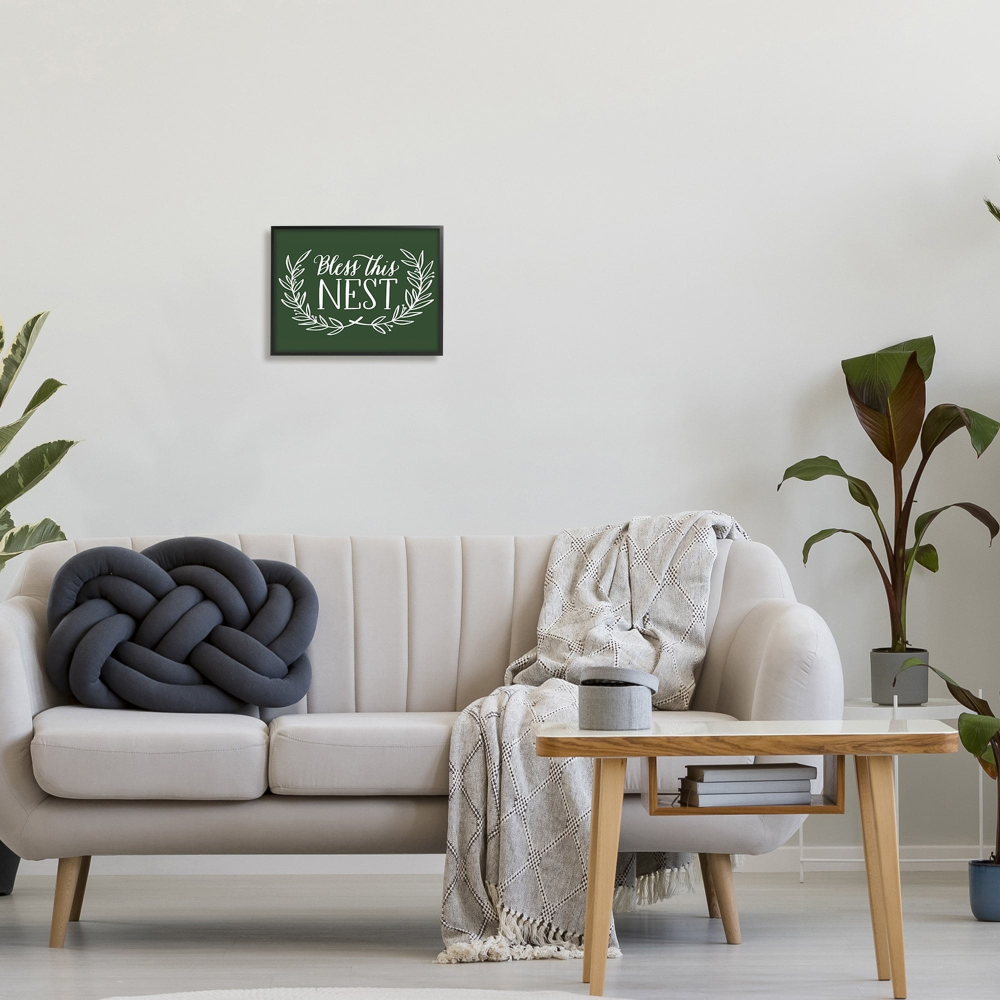 Stupell Industries Bless This Nest Laurel Wreath Crown Foliage,14 x 11, Design by Amanda McGee