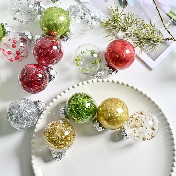 Xuniizn Christmas Ornaments Christmas Ball Ornaments with Strings, Shatterproof Christmas Bulbs, Hanging Decorations for Xmas Tree, Holiday, Wedding, Party