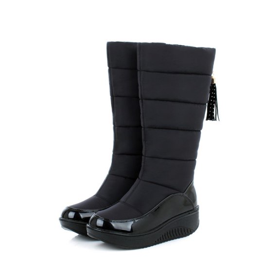 SACFOF Women's Winter Warm Lined Snow Boots Fashionable Thick Sole Waterproof Non-Slip Calf Boots Suitable For Matching Windbreaker, Snowy Days, Parties