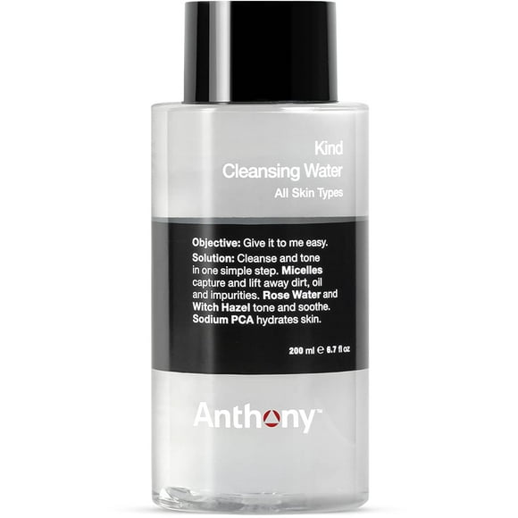 Anthony Kind Cleansing Water 6.7 Fl Oz, Contains Rose Water and Witch Hazel to Tone and Soothe, Sodium PCA to Hydrate The Skin, and Micelles Removes Excess Oil and Impurities