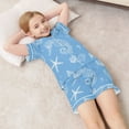 thumbnail image 6 of Silky Satin Kids' Pajama Set Breathable & Smooth Unisex Button-Down Pajamas Seahorses Starfish and Shells, 6 of 8