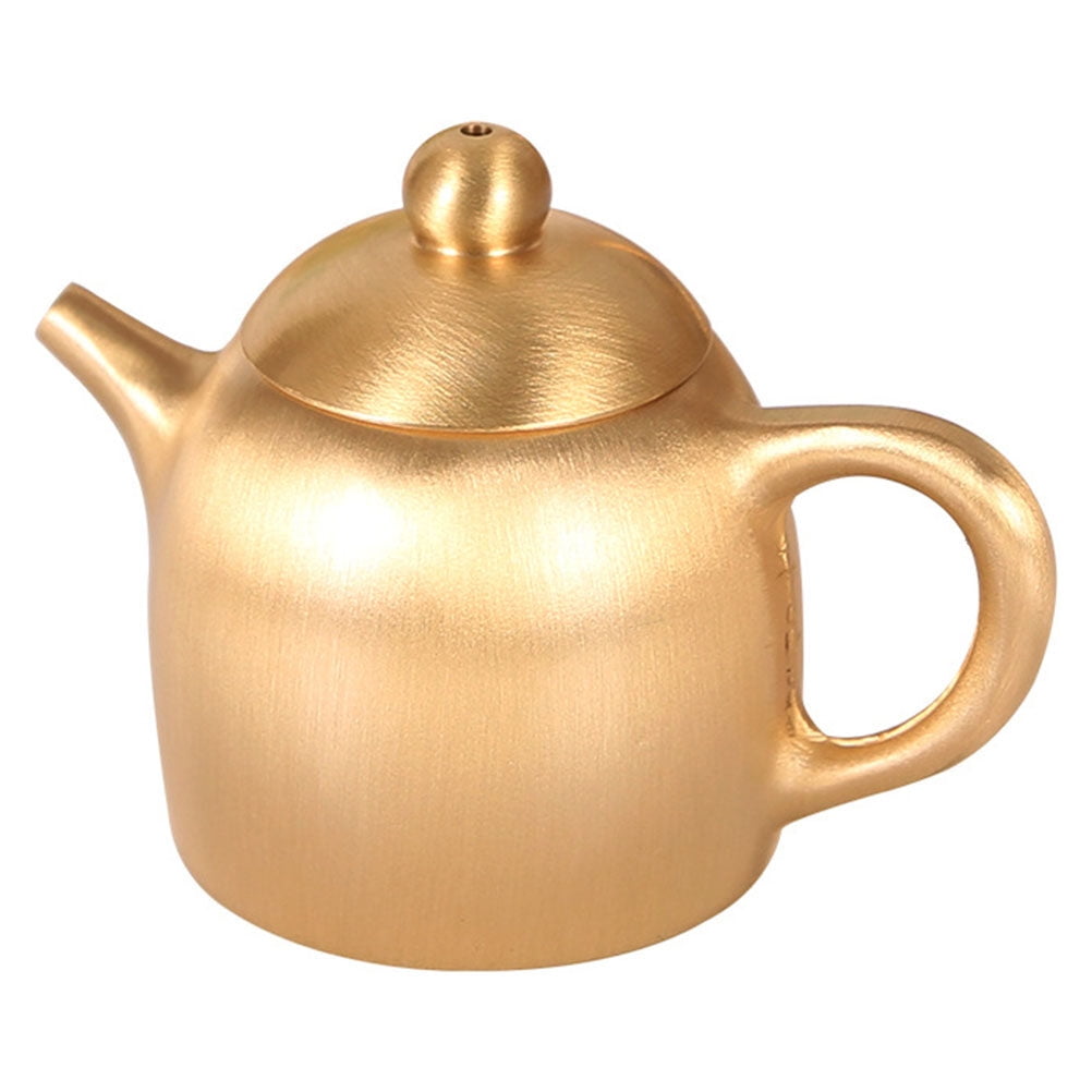 Creative Teapot Shape Ornament Mini Brass Teapot Model Desktop Ornament