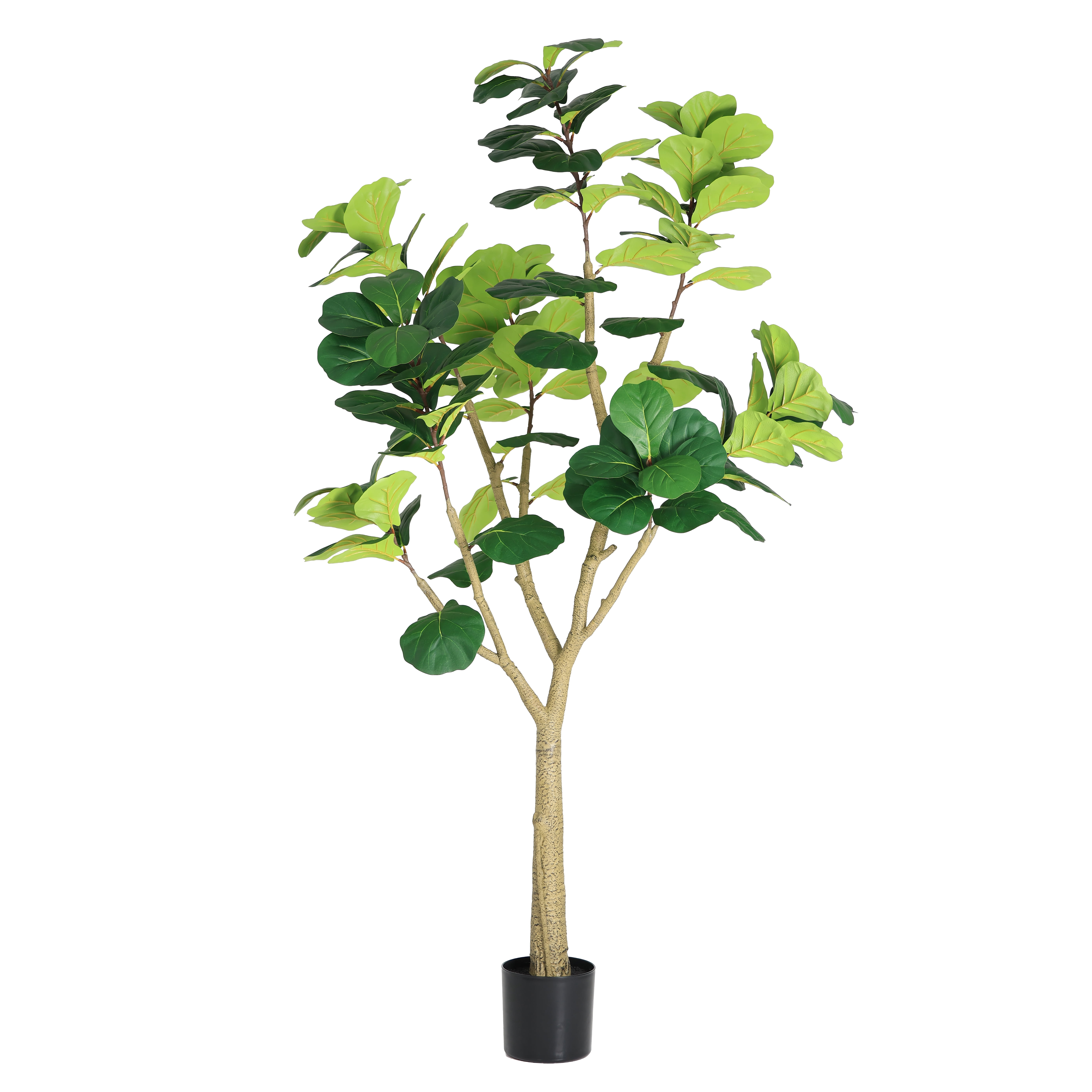 7FT Artificial Fiddle Leaf Fig Tree with White Planter Pot,Leaves Lifelike Fake Indoor Plant for Home Office Living Room Decoration