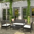 thumbnail image 2 of Outsunny 4 Piece Patio Furniture Set Rattan Outdoor Conversation Set, Brown, 2 of 10