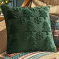 thumbnail image 3 of Taotanxi Green Christmas Tree Throw Pillow Covers 18x18" Set of 1, Winter Snowflake Decorative Pillow Covers Soft Plush Embroidery Cushion Covers Holiday Accent Pillows for Couch Farmhouse Home Decor, 3 of 7