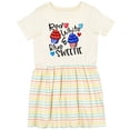 thumbnail image 3 of Inktastic 4th of July Red, White and Blue Sweetie Cupcakes and Stars Girls Toddler Dress, 3 of 5