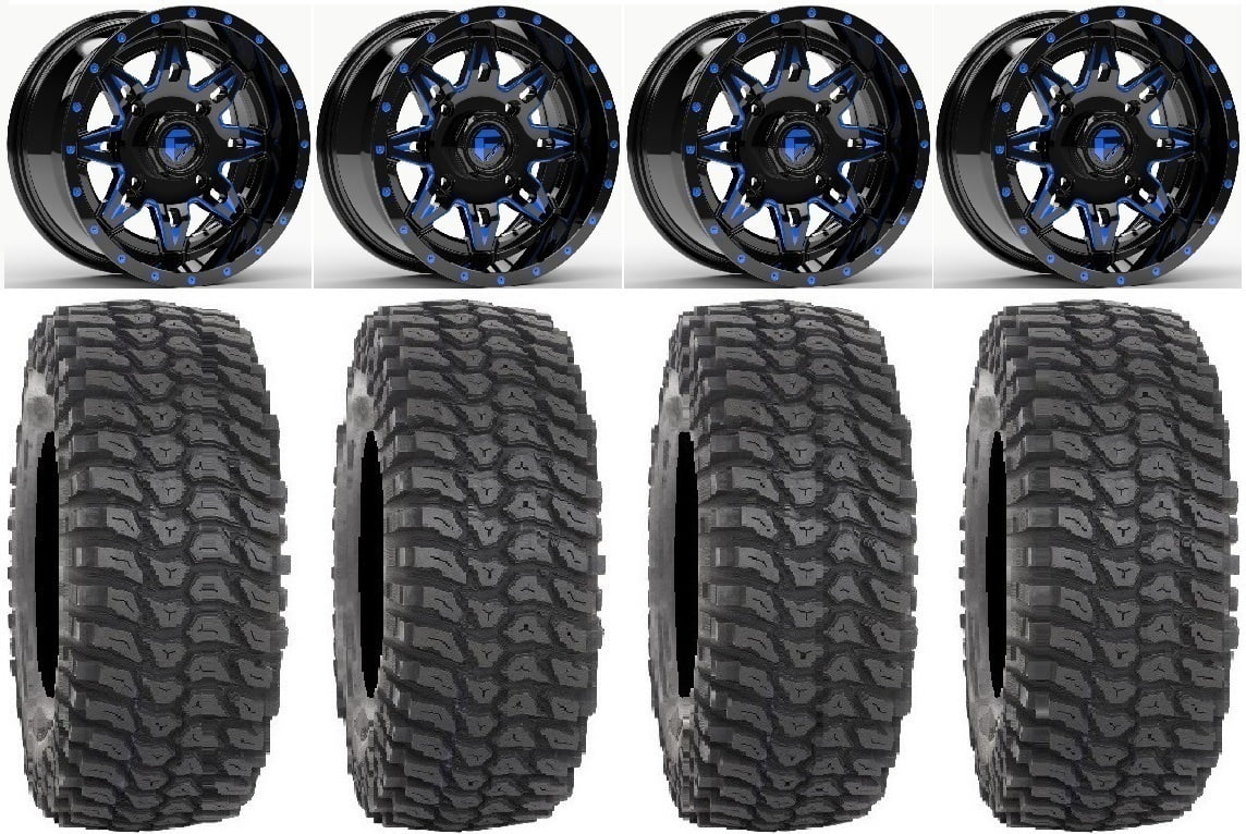 Fuel Lethal Blue 15" Wheels 35" XCR350 Tires Polaris RZR XP 1000 / PRO