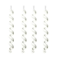 Hmgxay 4PC Christmas Ice Bar Decorations, Festive Icicle Ornaments for Tree, Holiday Snowflake Pendants, Winter Themed Christmas Tree Accents(White)
