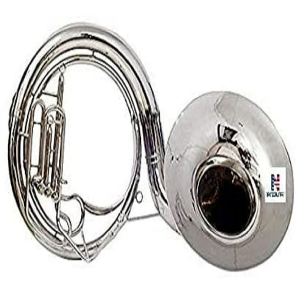 Nauticalmart Brass Sousaphone 22 Valve Big Tuba Made Of/Full Brass W/Bag Brass Finish Tubas Silver Musical Instrument Gift