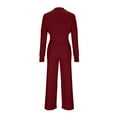 thumbnail image 6 of QUYUON 3 Piece Outfits for Women Fall Long Sleeve Ribbed Knit Cardigan Crop Jackets Solid Color V-Neck Sleeveless Tank Tops Pants Sets Drawstring Elastic High Waist Track Suits Matching Sets Wine M, 6 of 9