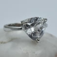 thumbnail image 4 of Silver White Sapphire Ring Trillion Gemstone Ring Sz 10.5 Simulant 22.05 Ct Ring, 4 of 5
