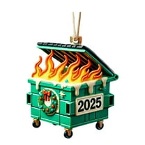 Dumpster Fire Christmas Ornament 2025 - Funny Holiday Decoration for Christmas Tree, Unique Novelty Gift for Men and Women, White Elephant Gift Exchange, and New Year Party Decor
