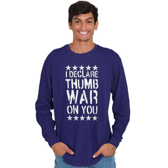 Declare Thumb On You Geek Nerd Long Sleeve TShirt Men Women Brisco Brands 2X