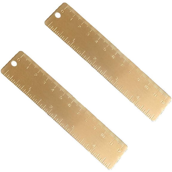 SagaSave Mini Copper Rule Pocket Rule for Measuring 1mm Thickness Gold 15cm