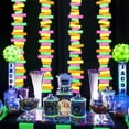thumbnail image 6 of 2pcs Fluorescent Paper Garlands Neon Party Banners Glow in Dark Hanging Streamers, 6 of 6