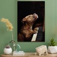 thumbnail image 2 of Staffordshire Bull Terrier Cute Dog Piano Stretched Canvas Size 8x12 – Retro Staffordshire Bull Terrier Dog Batter in Action With Piano for Themed Living Room, 2 of 5