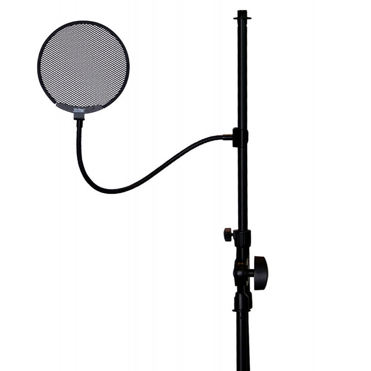 On-Stage VLD360 10" LED Ring Light Kit - With VSM3000 Green Screen Kit with Lighting Stand, ASVSM5-B Metal Pop Blocker  with 13" Flexible Gooseneck