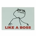 thumbnail image 1 of Meme Cutting Board, Funny Simple Stickman with Cool Expression and Like a Boss Typography, Decorative Tempered Glass Cutting and Serving Board, in 3 Sizes, by Ambesonne, 1 of 2