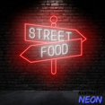 thumbnail image 3 of Handmadetneonsign Street Food Arrow Neon Sign, Text Arrow Wall Art, Fast Food Store Direction Decor 74660, 3 of 5
