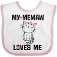thumbnail image 3 of Inktastic My Memaw Loves Me Girls Girls Baby Bib, 3 of 4