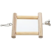 ROSENICE Bird Toy Mirror Wooden Novel Shape 1Pcs 3.93x0.59x7.07in