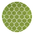 thumbnail image 3 of Unique Loom Trellis Shag Collection Area Rug - Ruby (6' Round Green/Ivory), 3 of 11