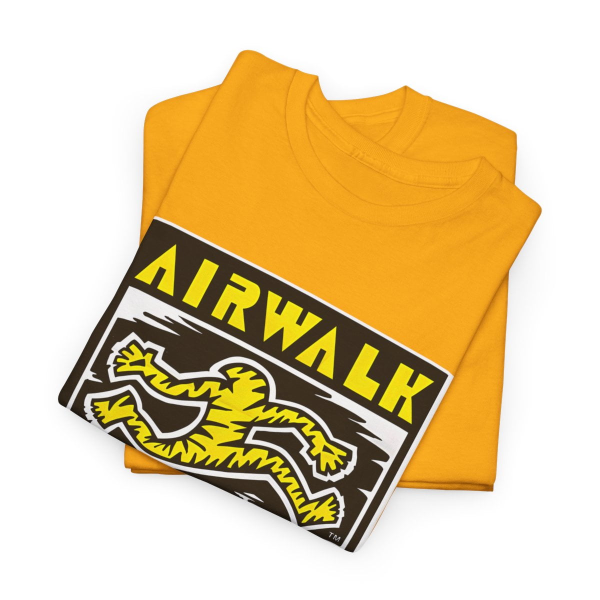 Airwalk Vintage Retro 90s 80s Skateboarding T Shirt Print - Gold 