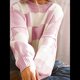 thumbnail image 4 of Suéter Holgado de Punto Acanalado con Cuello Redondo y Larga para Mujer, Moda de Otoño Rosa M, 4 of 9
