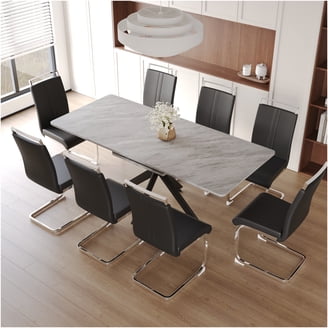 Formal Traditional Antique Dining Room Furniture 9pcs Set Brown