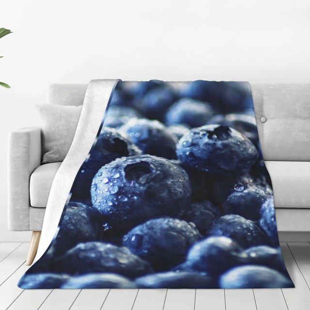 Balery Blueberry Manta de Felpa Suave y Acogedora – Cobija de Franela Aterciopelada para Cama, Lavable y Cálida para Sofá, Mascotas, Transpirable-60"x50"