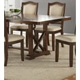 thumbnail image 5 of Cherry Veneer Dining Table w/ Leaf - 60-78" Rectangular Kitchen Table, Seats 6, Rubber Wood Base, Cherry Finish, Modern Style for Dining Room, 5 of 10