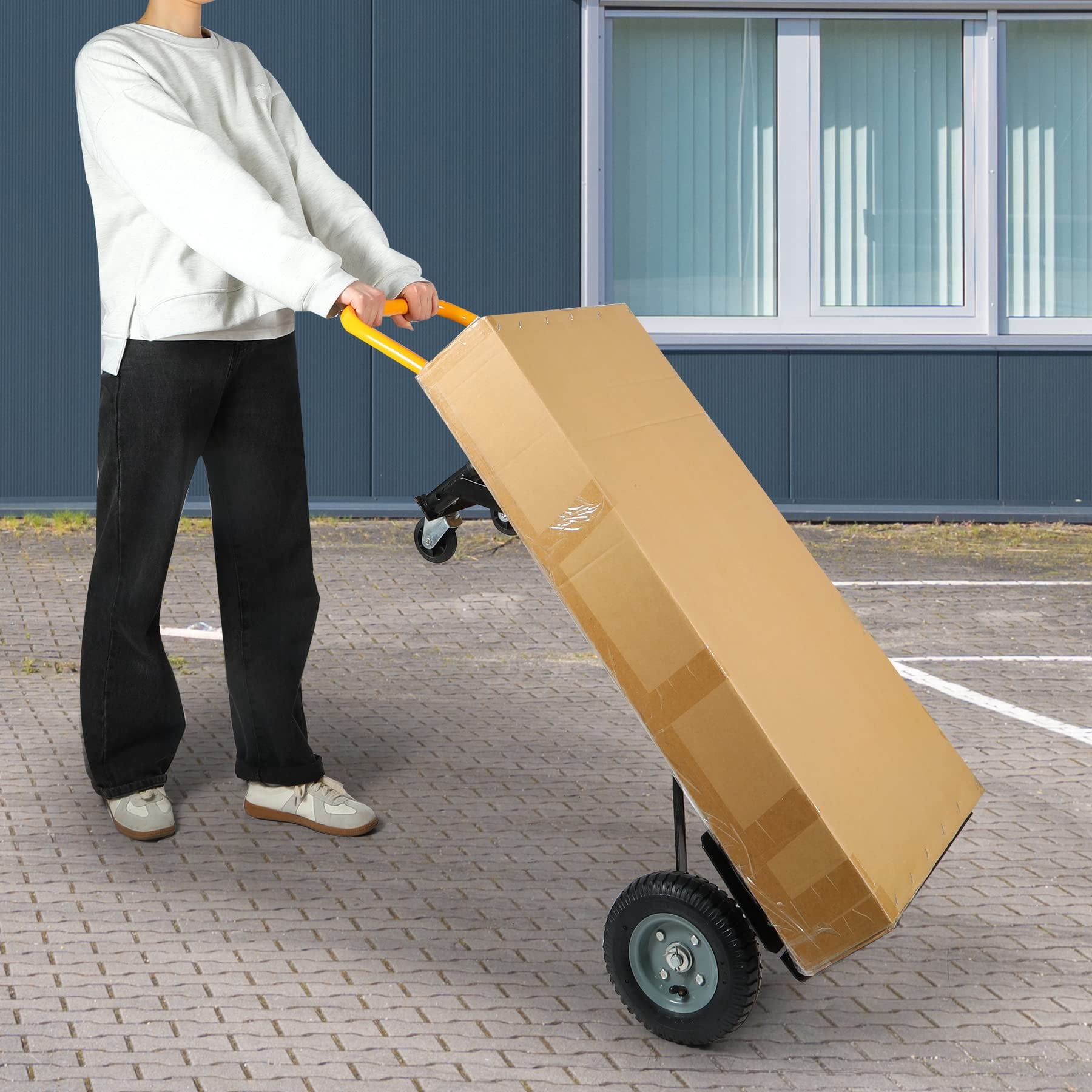 RedSwing Convertible Hand Truck – 2-in-1 Portable 4-Wheel Dolly Cart, Heavy-Duty Platform Cart for Moving, 330 lbs Capacity