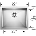 thumbnail image 2 of Blanco 443050 Quatrus R0 Small Single Bowl Kitchen Sink, 2 of 4