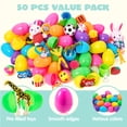 thumbnail image 3 of Joyfy 50 Packs Prefilled Easter Eggs with Toys,Filled 48 Bright Colorful and 2 Gold with Toys for Easter Eggs Hunt Filler,Basket Stuffer, Party Favors, 3 of 8