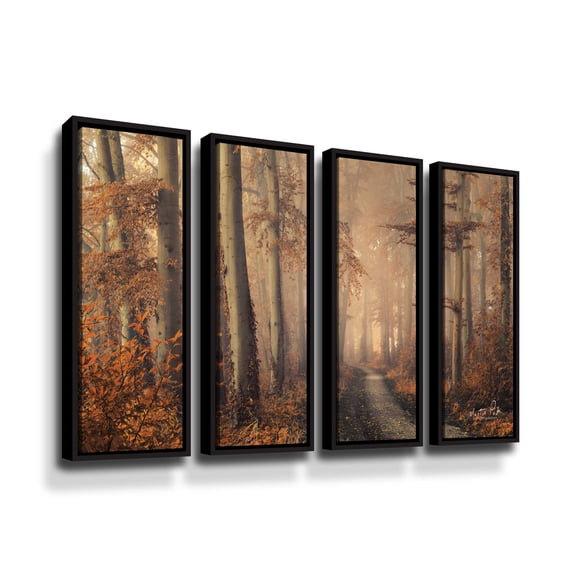 Artwall Brown Beauty, 4 Piece Floater Framed Canvas Set by Martin Podt