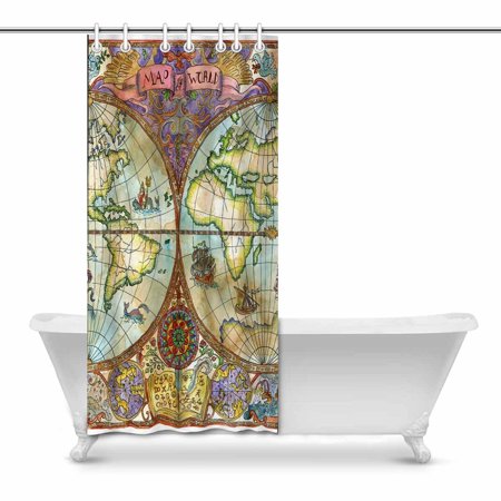 Pop Vintage World Atlas Map On Antique Paper Pirate Adventures