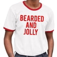 thumbnail image 2 of Bearded and Jolly Ringer Tee Shirt Unisex Medium White/Red, 2 of 5