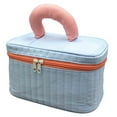 thumbnail image 2 of Large Capacity Nylon Cosmetic Bag – Portable Toiletry Organizer with Handles – Ideal Travel Makeup Pouch for Easy Organization, 2 of 4