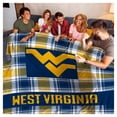 thumbnail image 2 of Pegasus West Virginia Mountaineers 66" x 95" Oversized Plaid FAN-mily Ultra Cozy Blanket, 2 of 2