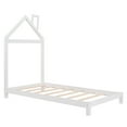 thumbnail image 3 of Twin Size Wood Platform Bed with House-shaped Headboard, White, 3 of 11