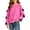 Hot Pink, variant on FRSASU Girls Bow Decorative Long Sleeve Crew‑Neck Fleece Pullover Sweatshirt Drop Shoulder Casual Tops White